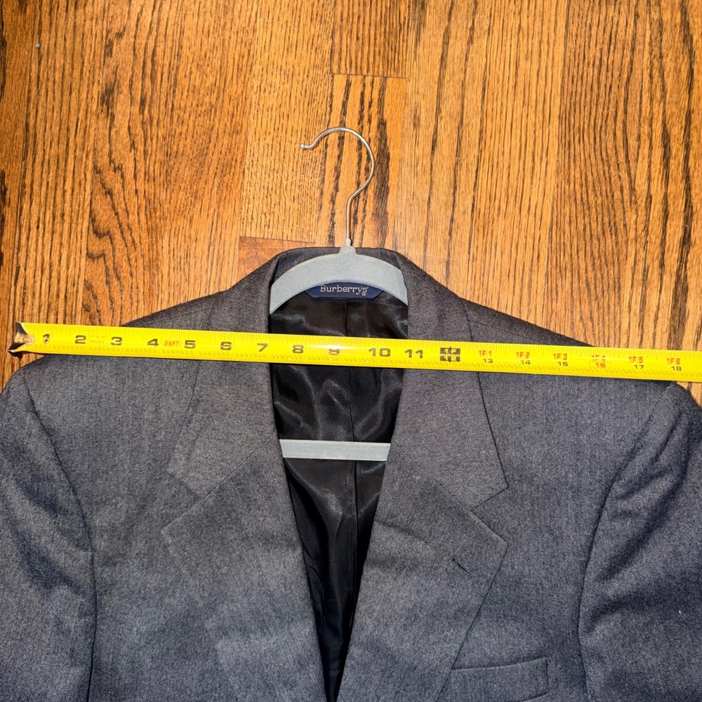 Burberrys Vintage Herringbone Wool Blazer Sport Coat Gray Mens L Preppy - Picture 10 of 13